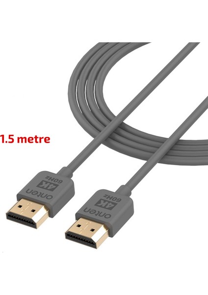 4KX2K 60Hz HDMI To HDMI Yüksek Hızlı Ses Görüntü Aktarma Kablosu 1.5 Metre Gri - AL2877