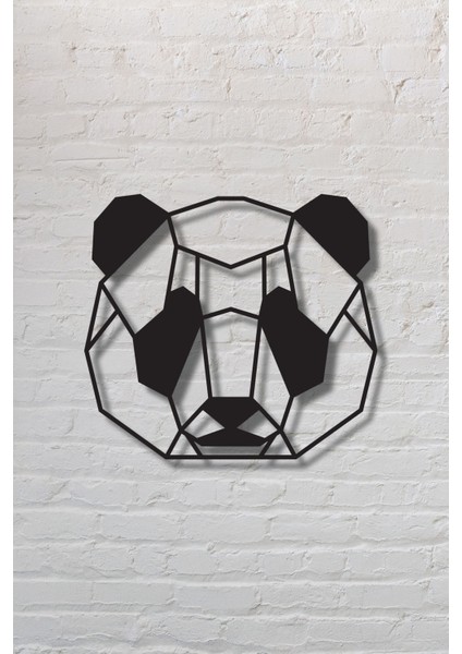 Şirin Geometrik Panda Metal Tablo