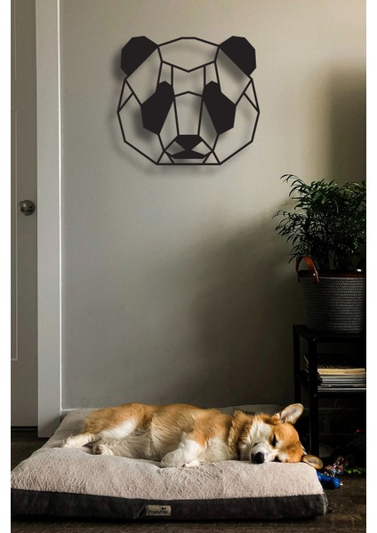 Şirin Geometrik Panda Metal Tablo