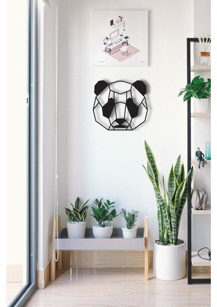 Şirin Geometrik Panda Metal Tablo