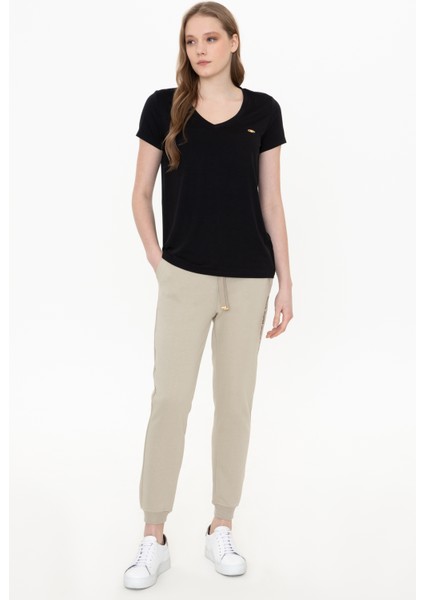 U.S. Polo Assn. Kadın Siyah Basic Tişört 50246033-VR046