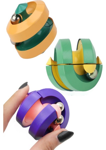 Sihirli Top Bilyeli Zeka Küpü Anti- Stres Shuang Ram Zeka Gelişim El Becerisi Fidget Spinner Oyuncak