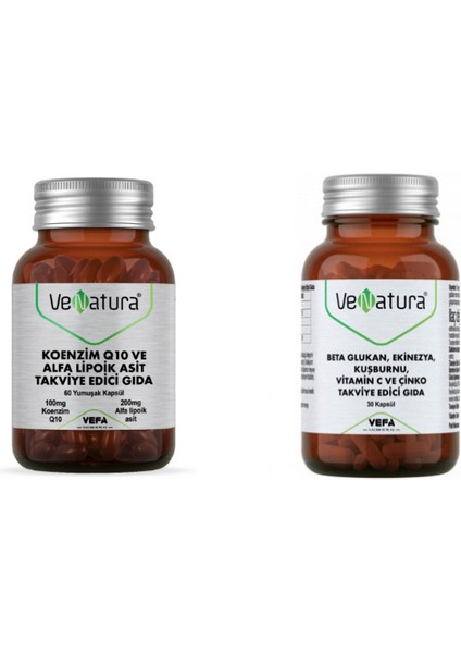 Koenzim Q10, Alfa Lipoik Asit 60 Kapsül + Beta Glukan 30 Kapsül