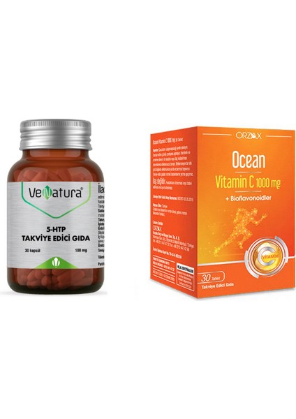 5-Htp 100 Mg 30 Kapsül + C 1000 Mg 30 Tablet