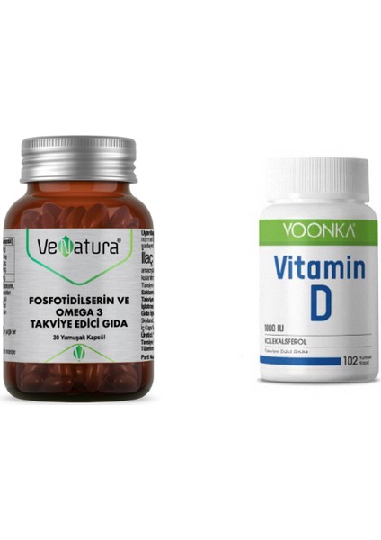 Fosfotidilserin ve Omega 3 30 Kapsül + D 1000 Iu 102 Kapsül