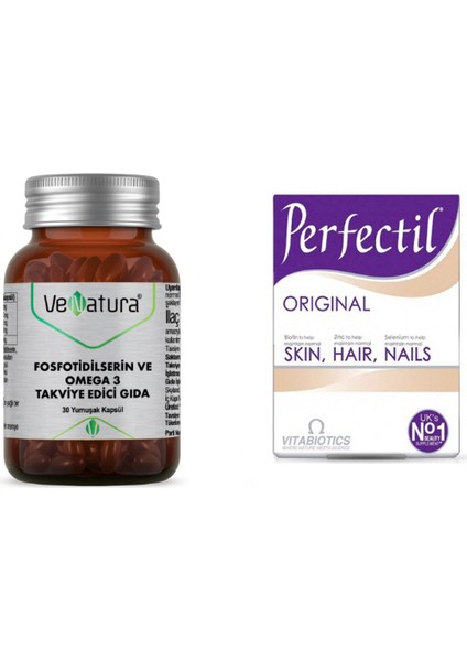 Fosfotidilserin ve Omega 3 30 Kapsül + Perfectil 30 Tablet
