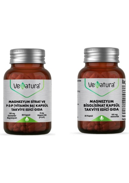 Magnezyum SITRAT,P5P ( B6) 90 Kapsül + Magnezyum Bisglisinat 60 Tablet