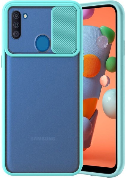 Samsung Galaxy M11 Kamera Korumalı Sürgülü Lensi Kılıf