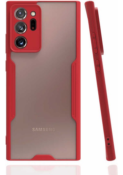 Samsung Galaxy Note 20 Ultra Kılıf Kamera Korumalı Colorful Kapak - Kırmızı