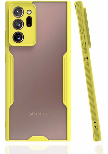 Samsung Galaxy Note 20 Ultra Kılıf Kamera Korumalı Colorful Kapak - Sarı