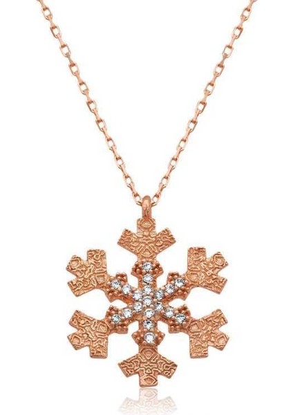 Gümüş Kar Tanesi Bayan Kolye