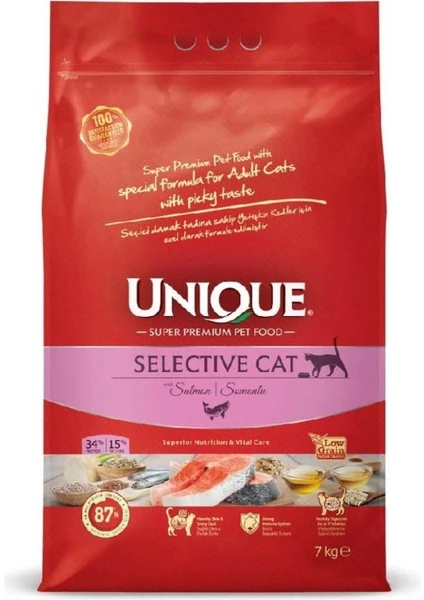 Selective Cat Kedi Maması 7 kg Somonlu Unique