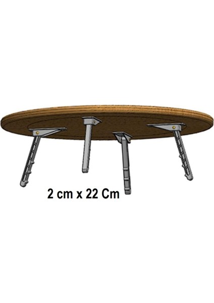 4 ADET 2 cm x 22 Cm Sofra Ayağı Plastik Katlanır, Sini Altı Ayakları, Yer Sofrası Ayağı Gri