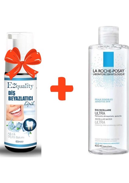 E2'quality Diş Köpük + La Roche Posay Misel Su Ultra 400 ml Makyaj Temizleme Suyu