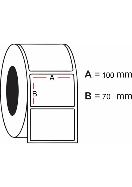 Etiket Termal Barkod - 70x100 Barkod Etiketi 500 Sarımlı 10 Rulo 5.000 Adet