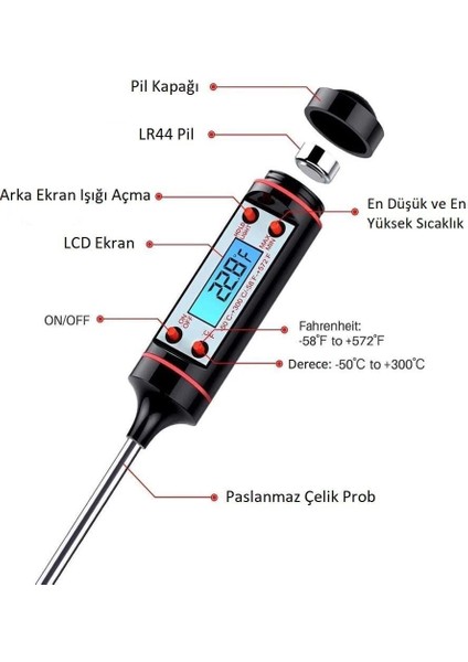 Dijital Yemek Gıda Mutfak Termometresi fırsatları