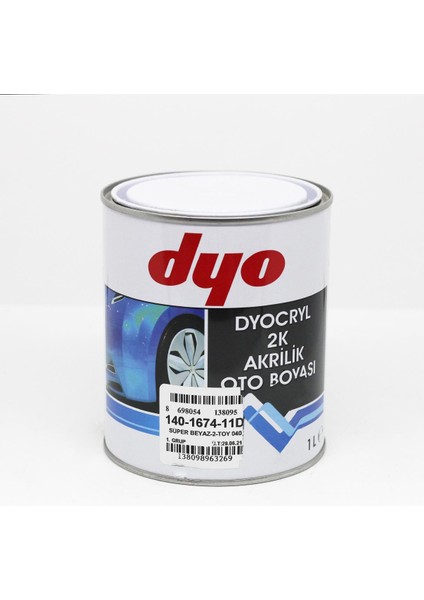 Dyocryl 2k Akrilik-Super Beyaz-2-Toy 040-1L