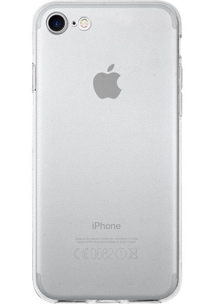 Caseworld Apple iPhone 8 Kapak 1mm Şeffaf Silikon Kılıf