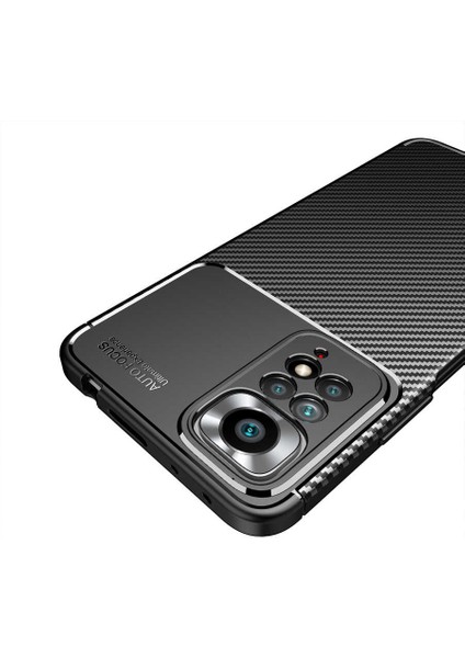 Xiaomi Redmi Note 11 Pro 5g Kılıf Karbon Dokulu Kamera Korumalı Silikon