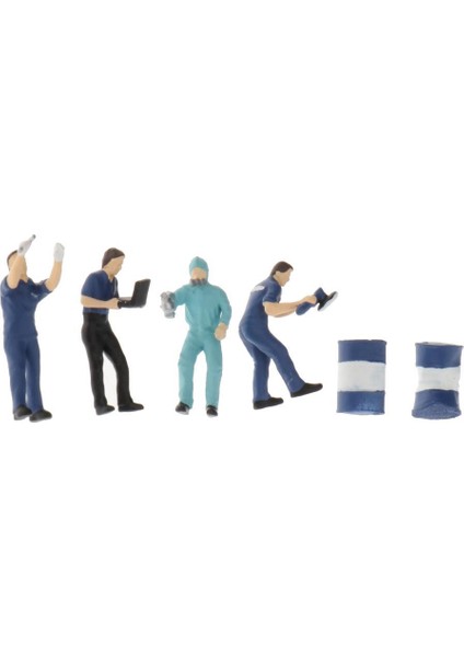 1/64 Kişi Aksiyon Figürleri, Plastik El Boyalı Minyatür Çiftçi Figürinler Mavi (Yurt Dışından)