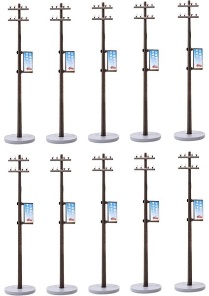 10'lu 1/87 Plastik Mini Elektrik Hattı Direği Tren Peyzaj Dioramas Ho # 1 8.1 cm (Yurt Dışından) fiyatları
