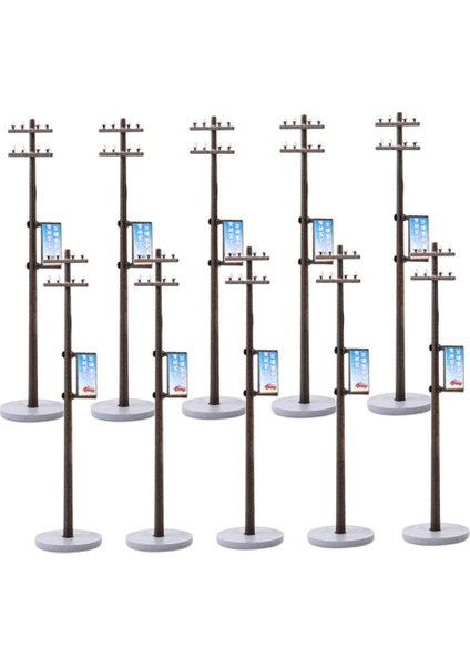10'lu 1/87 Plastik Mini Elektrik Hattı Direği Tren Peyzaj Dioramas Ho # 1 8.1 cm (Yurt Dışından) modelleri
