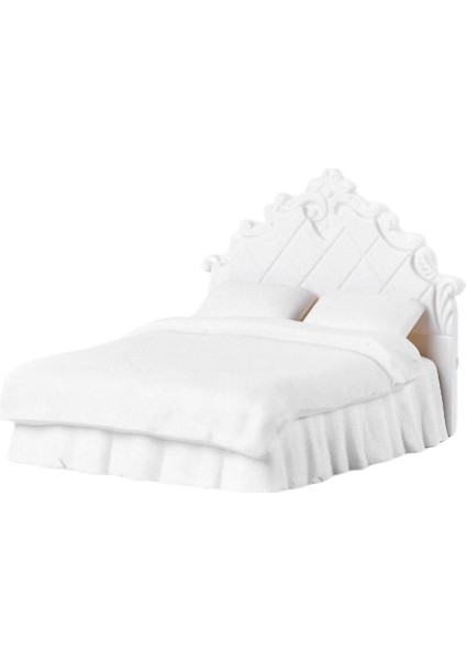 4 Inç Minyatür Çift Kişilik Yatak Modeli Kiti Dollhouse Süslemeleri, Peri Bahçesi (Yurt Dışından) modelleri