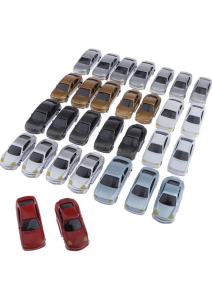 30 Adet Minyatür Araba 1:75 Ho Oo Ölçekli Streetscape Düzeni Demiryolu Manzara Dıy (Yurt Dışından)