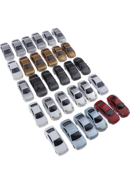 30 Adet Minyatür Araba 1:75 Ho Oo Ölçekli Streetscape Düzeni Demiryolu Manzara Dıy (Yurt Dışından) modelleri