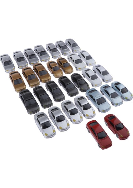 30 Adet Minyatür Araba 1:75 Ho Oo Ölçekli Streetscape Düzeni Demiryolu Manzara Dıy (Yurt Dışından) indirimleri