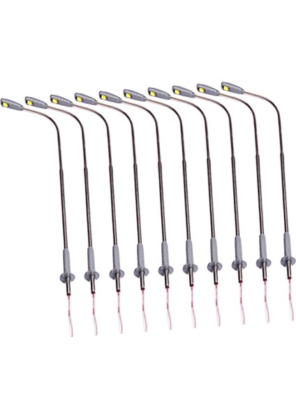 10'lu Model Demiryolu Lambası Sokak Lights Parlak Beyaz Işık Lampostları 7.5cm (Yurt Dışından)