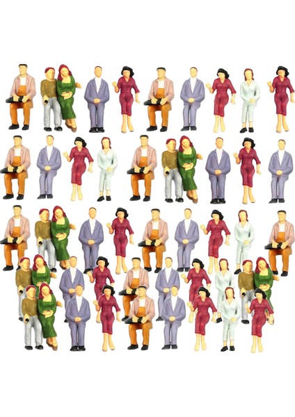 100X 1: 75- Plastik Tren Boyalı Mini Rakamlar Minyatürleri Model Düzeni 1: 200 (Yurt Dışından)