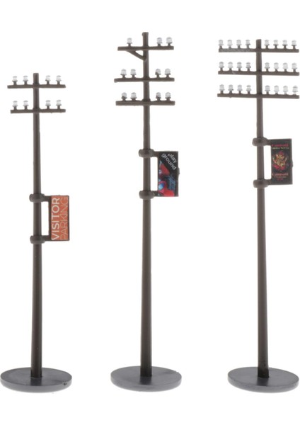 3 Adet 1/87 Ho Ölçekli Telefon Direkleri Tel Direkler Model Tren Park Sokak (Yurt Dışından)