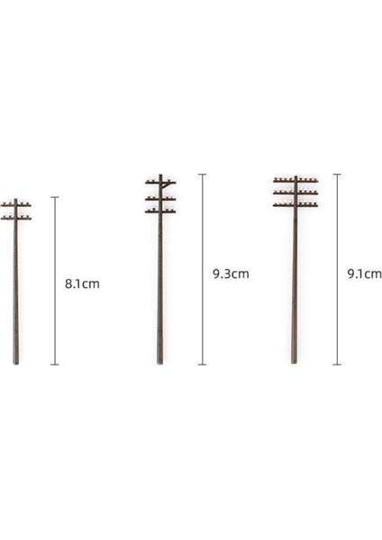 3 Adet 1/87 Ho Ölçekli Telefon Direkleri Tel Direkler Model Tren Park Sokak (Yurt Dışından)