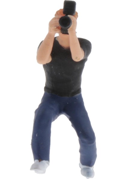 1:87 Boyalı Fotoğrafçı Insanlar Yol Düzeni Masaüstü Dekorasyon Koleksiyonları Siyah Yarım Squat (Yurt Dışından)