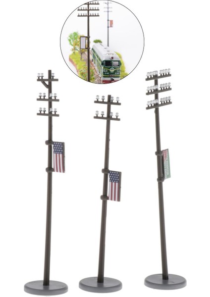 3'lü 1/42 O Tren Manzarası Dioramas Için Ölçekli Ayrılabilir Telefon Direkleri (Yurt Dışından) fırsatları