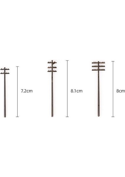 Ho / Tt Ölçek 1: Model Tren Parkı Için Plastik Telefon Direkleri Dioramalar (Yurt Dışından)