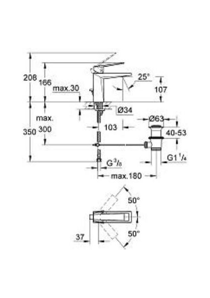 Allure Brıllıant Tek Kollu Levha Mikser 1/2" M-Boyut - 23029AL0