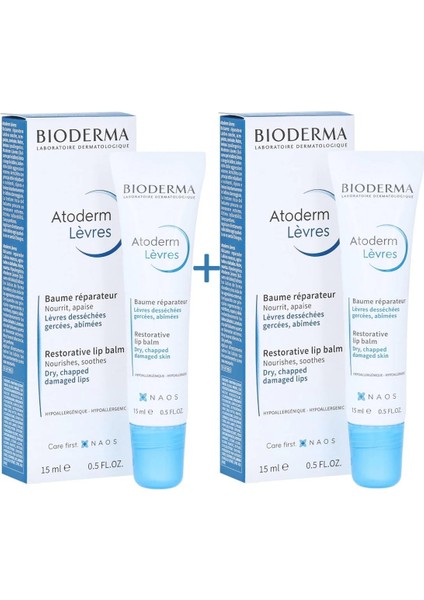 Atoderm Lip Balm 15 ml 2 Adet