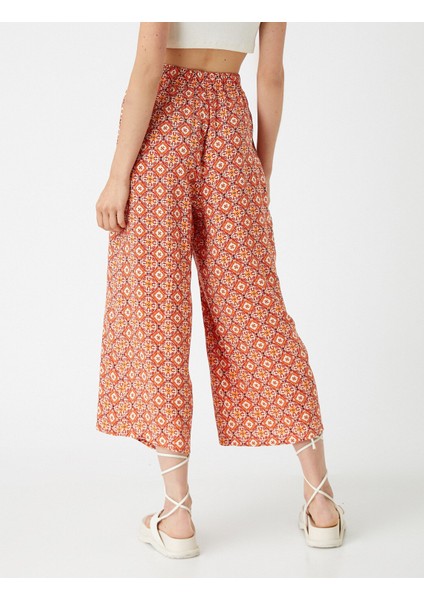 Culotte Pantolon Bol Paça Etnik Desenli