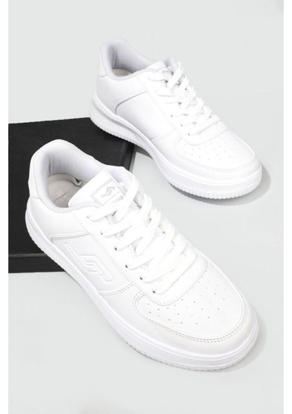 22233 40-45 Beyaz Merdane Sneaker Spor Ayakkabı