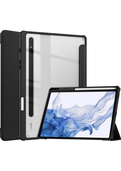 Samsung Galaxy Tab S8 11'' Için Şeffaf Tablet Kılıfı - Siyah (Yurt Dışından)