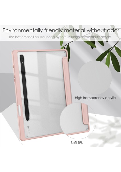 Samsung Galaxy Tab S8 11'' Için Şeffaf Tablet Kılıfı - Siyah (Yurt Dışından)