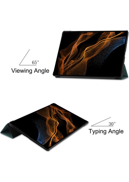 Samsung Galaxy Tab S8 Ultra Için Flip Tablet Kılıfı - Siyah (Yurt Dışından)
