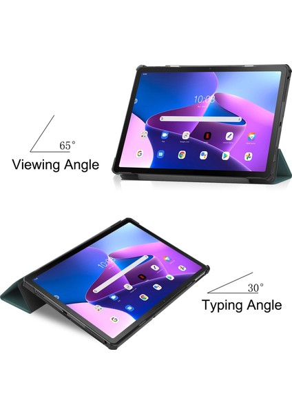 Lenovo Tab M10 Plus (Gen 3) Için Flip Tablet Kılıfı - Siyah (Yurt Dışından)