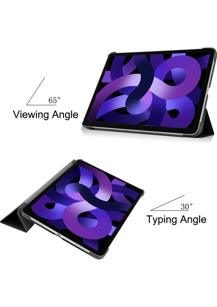 iPad Air 5 (2022) Için Flip Tablet Kılıfı - Siyah (Yurt Dışından)
