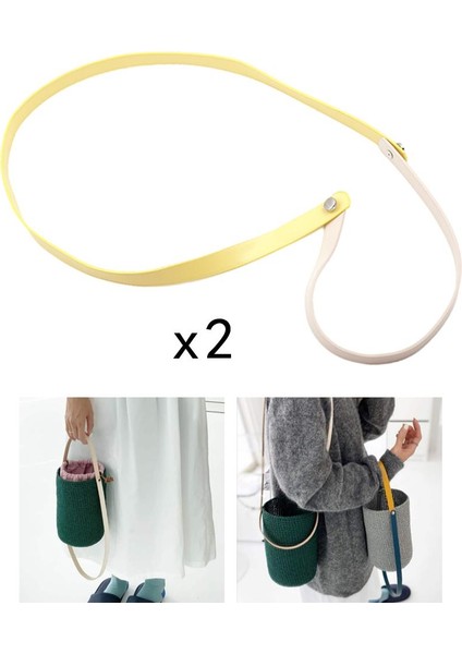 Deri Çanta Zincir Kayışı Kolu Omuz Crossbody Çanta Çanta Sarı Bej