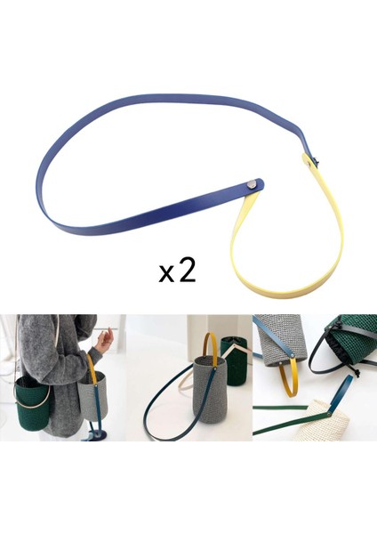 Deri Çanta Zincir Kayışı Kolu Omuz Crossbody Çanta Çanta Mavi(Yurt Dışından)