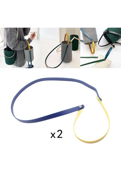 Deri Çanta Zincir Kayışı Kolu Omuz Crossbody Çanta Çanta Mavi(Yurt Dışından)