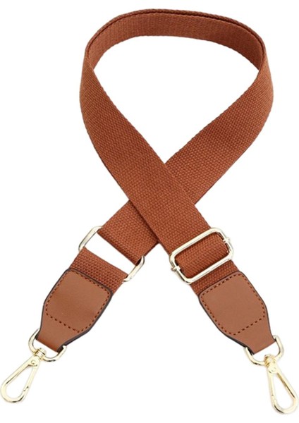 Crossbody El Çantası Kahverengi Için Metal Döner Kancalarla Kadın Geniş Omuz Askısı